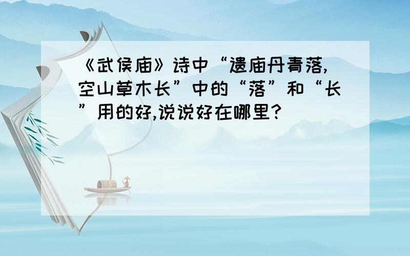 《武侯庙》诗中“遗庙丹青落,空山草木长”中的“落”和“长”用的好,说说好在哪里?