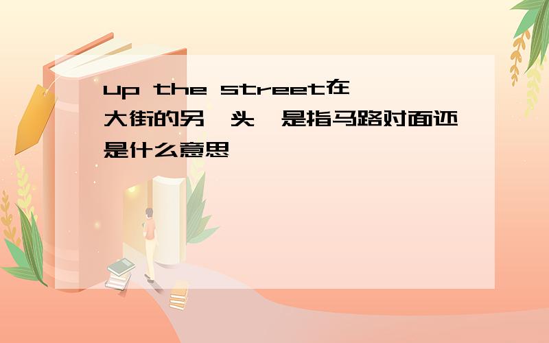 up the street在大街的另一头,是指马路对面还是什么意思》