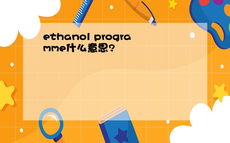 ethanol programme什么意思?