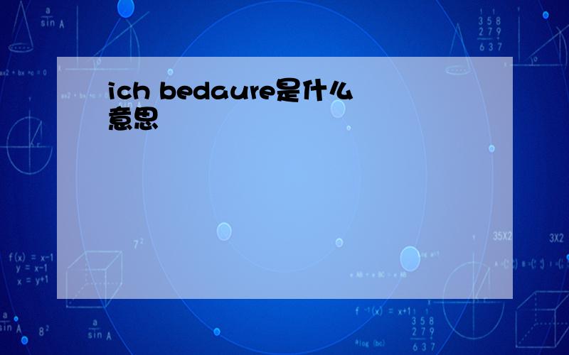 ich bedaure是什么意思