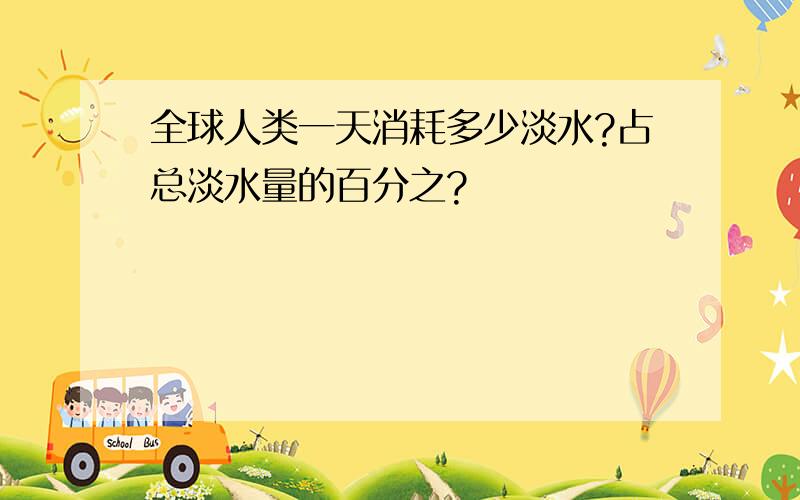 全球人类一天消耗多少淡水?占总淡水量的百分之?