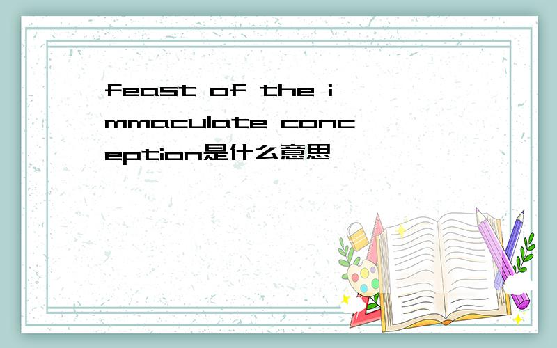 feast of the immaculate conception是什么意思