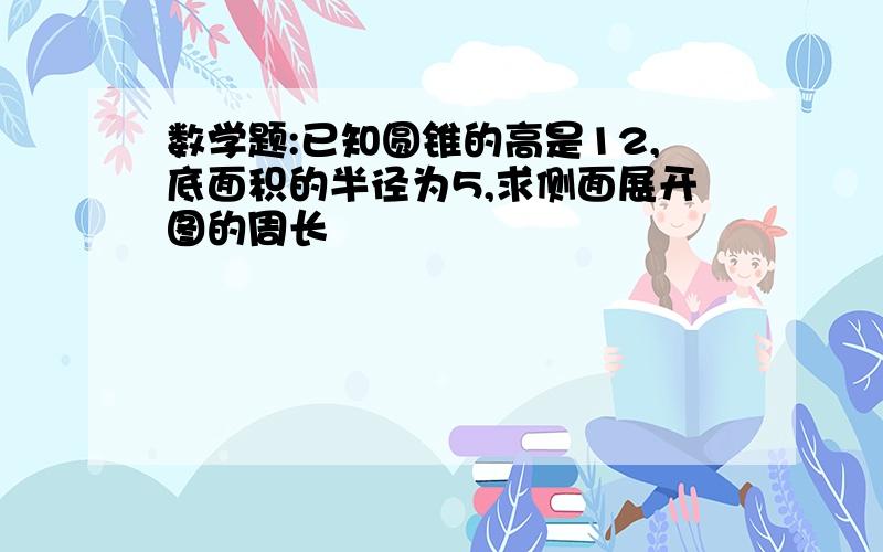 数学题:已知圆锥的高是12,底面积的半径为5,求侧面展开图的周长