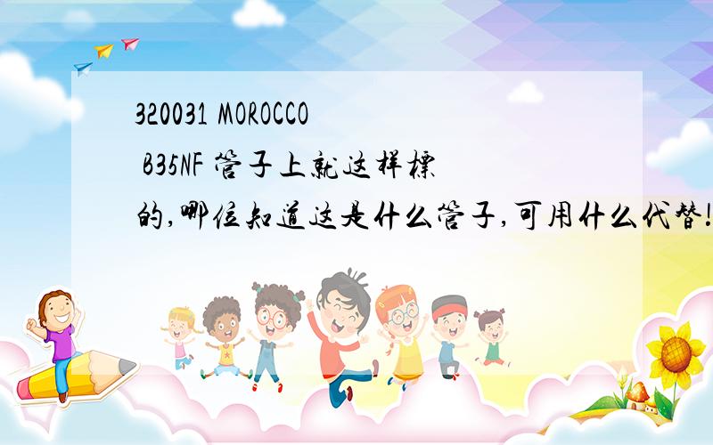 320031 MOROCCO B35NF 管子上就这样标的,哪位知道这是什么管子,可用什么代替!