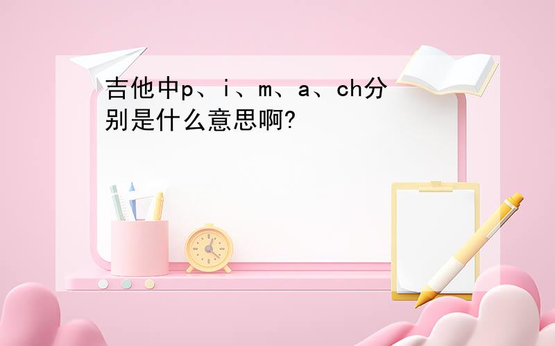 吉他中p、i、m、a、ch分别是什么意思啊?