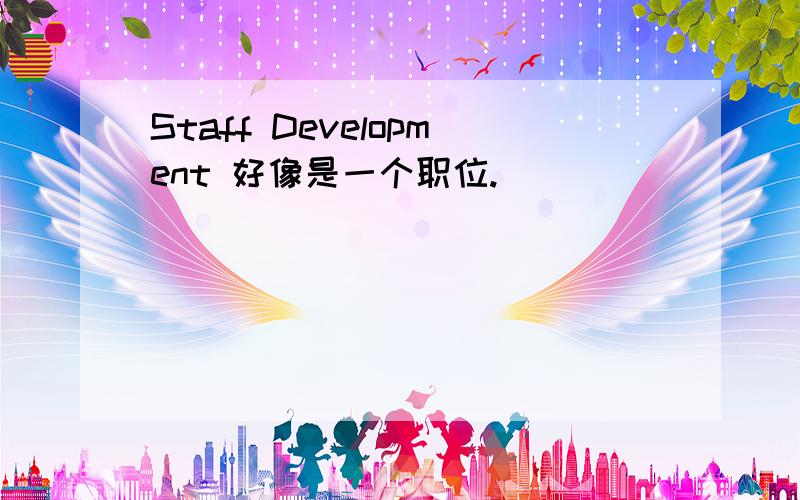 Staff Development 好像是一个职位.