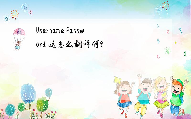 Username Password 这怎么翻译啊?