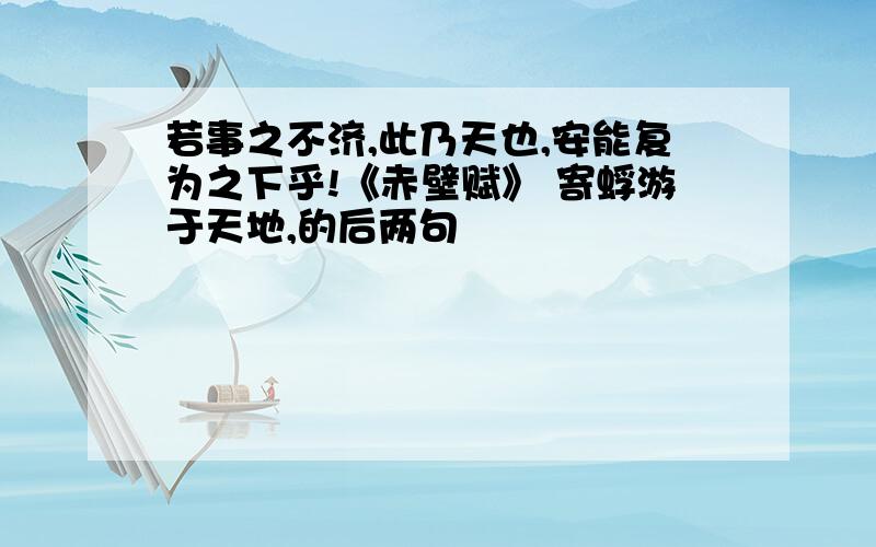 若事之不济,此乃天也,安能复为之下乎!《赤壁赋》 寄蜉游于天地,的后两句