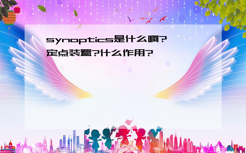 synaptics是什么啊?定点装置?什么作用?