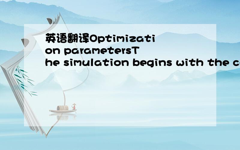 英语翻译Optimization parametersThe simulation begins with the current planning year.Because of different contractual relationships andagreements there is no option to make an operationalchange of measure quantities in this year.Therefore theoptim