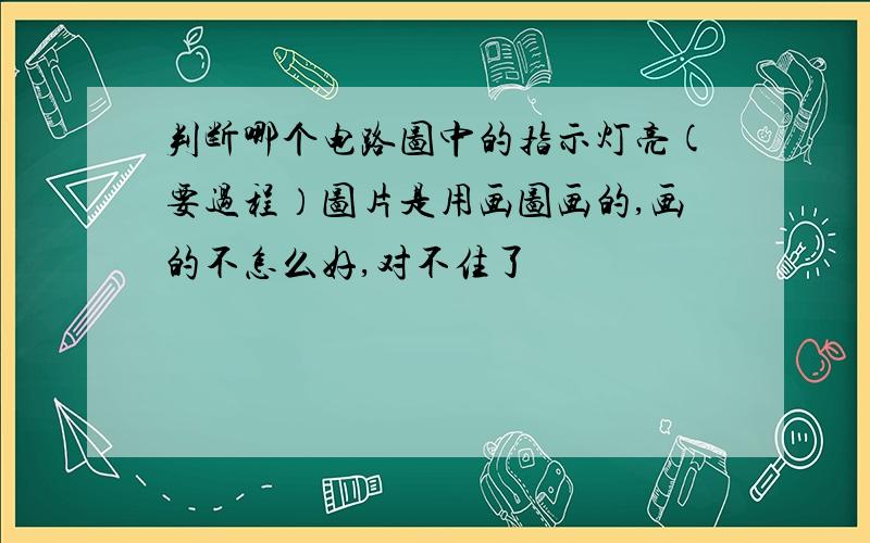 判断哪个电路图中的指示灯亮(要过程）图片是用画图画的,画的不怎么好,对不住了