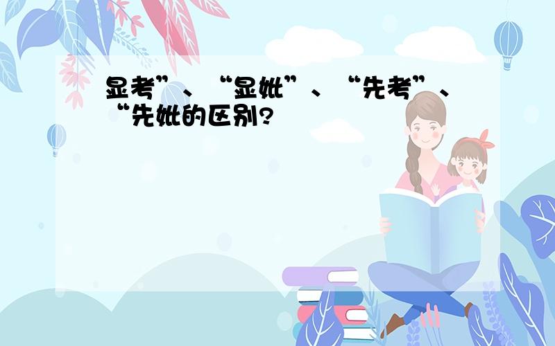 显考”、“显妣”、“先考”、“先妣的区别?