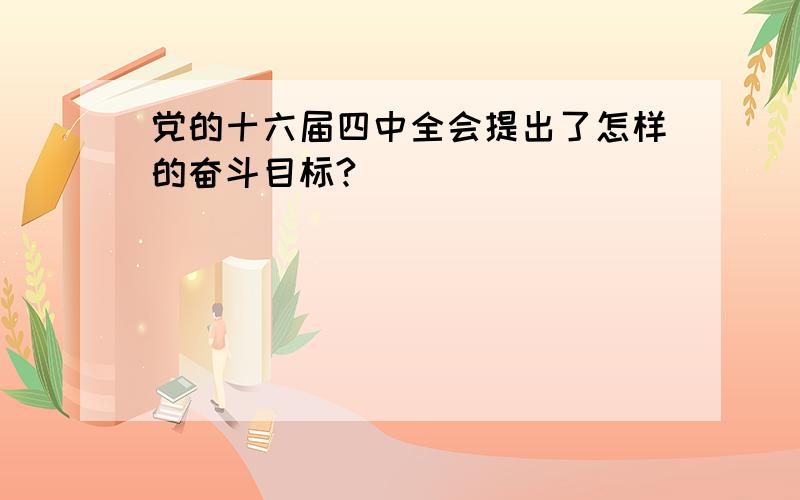 党的十六届四中全会提出了怎样的奋斗目标?