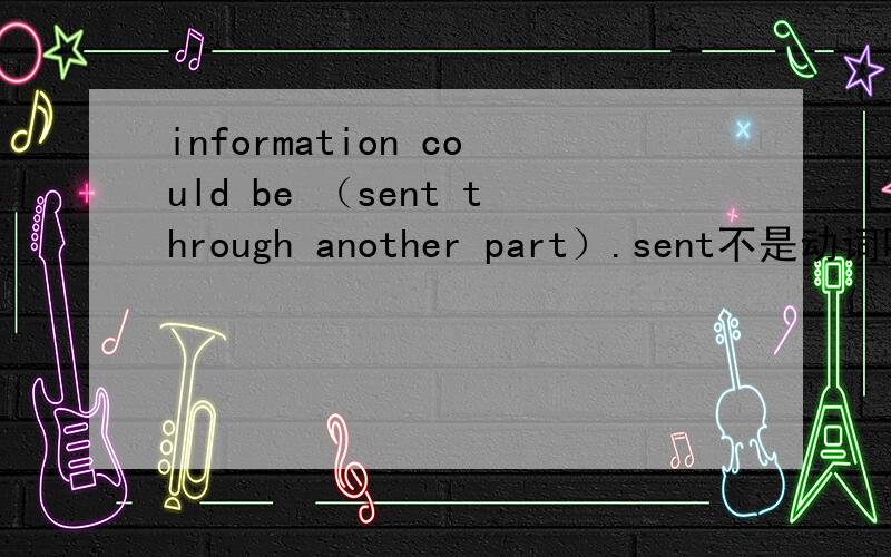information could be （sent through another part）.sent不是动词吗?为什么be后?