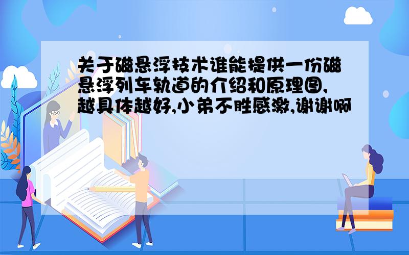 关于磁悬浮技术谁能提供一份磁悬浮列车轨道的介绍和原理图,越具体越好,小弟不胜感激,谢谢啊