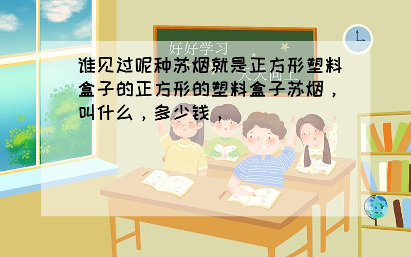 谁见过呢种苏烟就是正方形塑料盒子的正方形的塑料盒子苏烟，叫什么，多少钱，