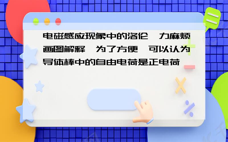 电磁感应现象中的洛伦兹力麻烦画图解释,为了方便,可以认为导体棒中的自由电荷是正电荷