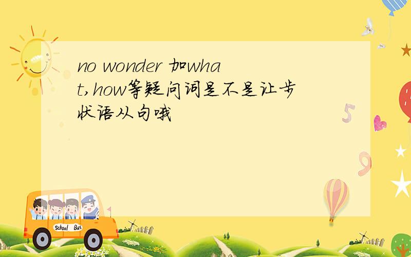 no wonder 加what,how等疑问词是不是让步状语从句哦