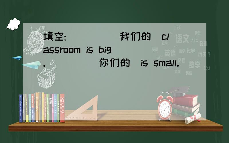 填空:____(我们的)classroom is big.____(你们的)is small.