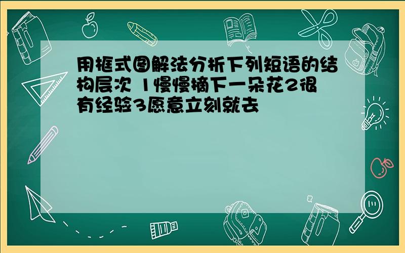 用框式图解法分析下列短语的结构层次 1慢慢摘下一朵花2很有经验3愿意立刻就去