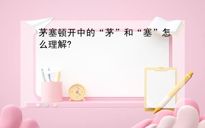 茅塞顿开中的“茅”和“塞”怎么理解?