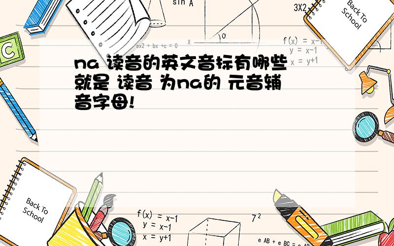 na 读音的英文音标有哪些 就是 读音 为na的 元音辅音字母!