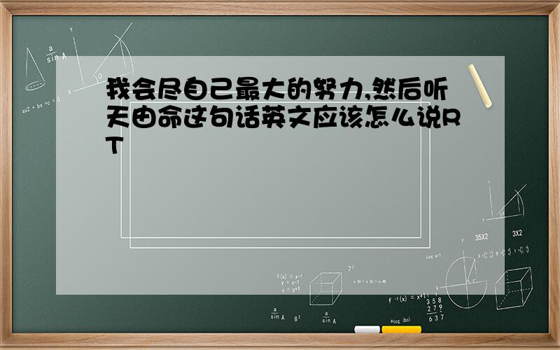 我会尽自己最大的努力,然后听天由命这句话英文应该怎么说RT