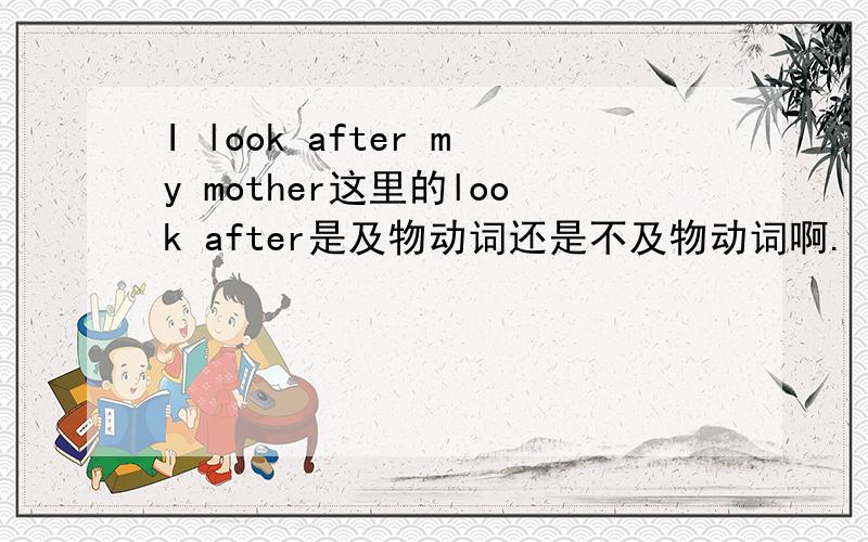 I look after my mother这里的look after是及物动词还是不及物动词啊.