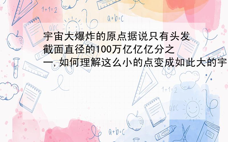 宇宙大爆炸的原点据说只有头发截面直径的100万亿亿亿分之一,如何理解这么小的点变成如此大的宇宙?