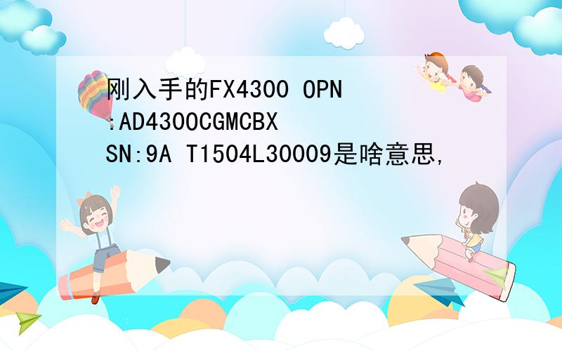 刚入手的FX4300 OPN:AD430OCGMCBX SN:9A T1504L30009是啥意思,