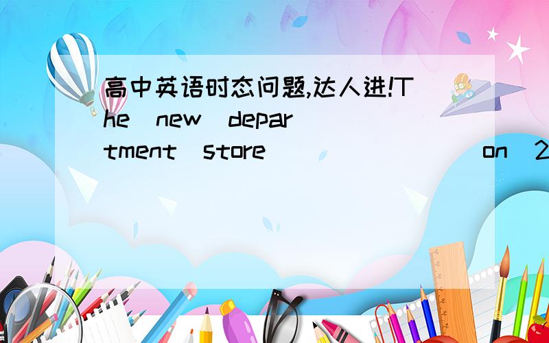 高中英语时态问题,达人进!The  new  department  store _______  on  2nd  January ,  but  the explosion  prevented this A. was  to  have  openedB.  had  to  be  openedC.  was about  to  open D. had  been  opened详解,谢