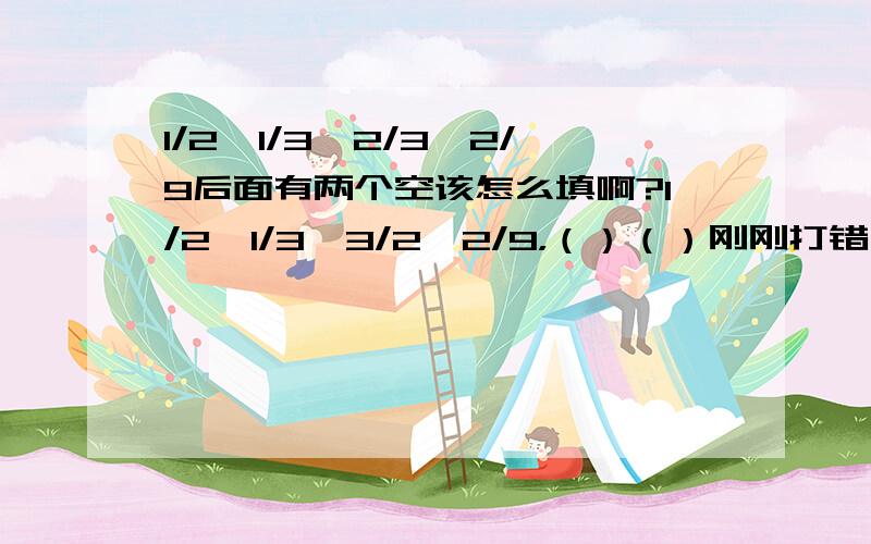 1/2、1/3、2/3、2/9后面有两个空该怎么填啊?1/2、1/3、3/2、2/9，（）（）刚刚打错了