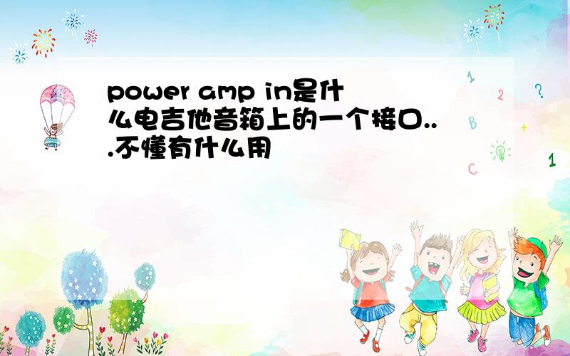 power amp in是什么电吉他音箱上的一个接口...不懂有什么用