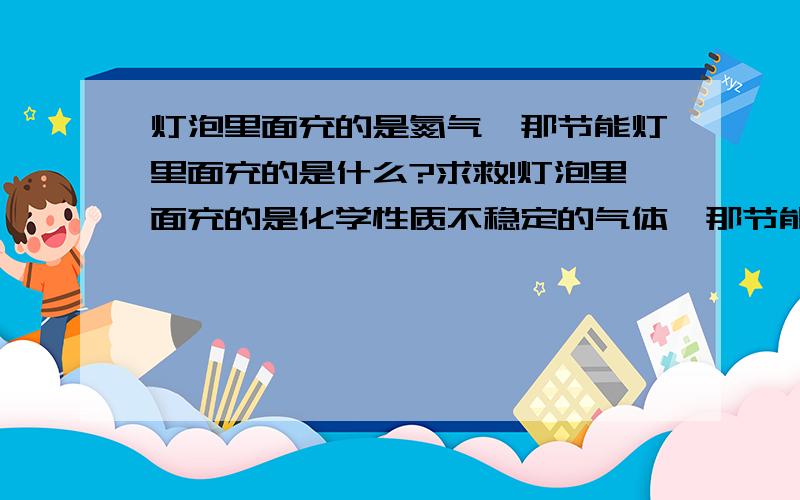 灯泡里面充的是氮气,那节能灯里面充的是什么?求救!灯泡里面充的是化学性质不稳定的气体,那节能灯里面充的是什么啊?尴尬ing，不小心打错了，不过，