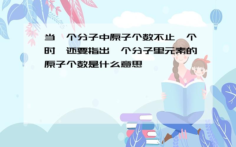 当一个分子中原子个数不止一个时,还要指出一个分子里元素的原子个数是什么意思