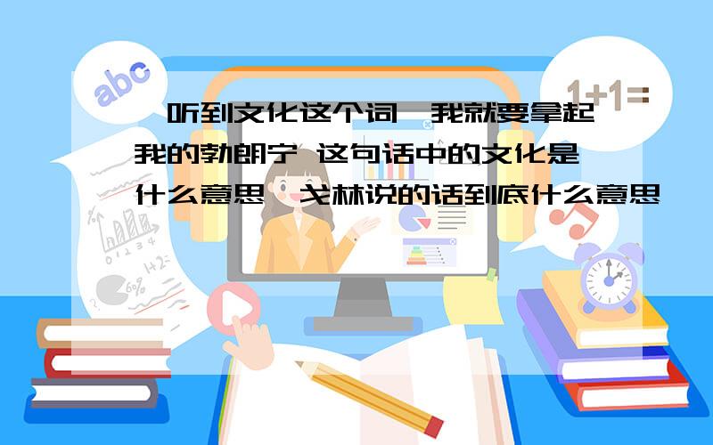 一听到文化这个词,我就要拿起我的勃朗宁 这句话中的文化是什么意思,戈林说的话到底什么意思