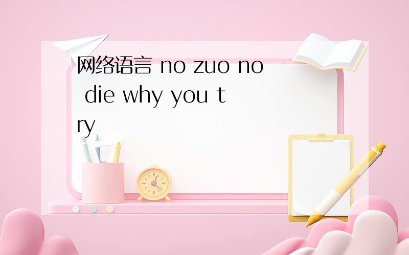 网络语言 no zuo no die why you try