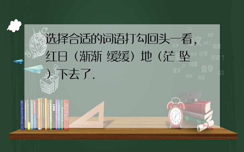 选择合适的词语打勾回头一看,红日（渐渐 缓缓）地（茫 坠）下去了.