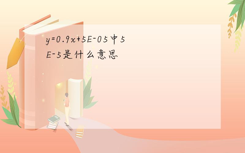 y=0.9x+5E-05中5E-5是什么意思