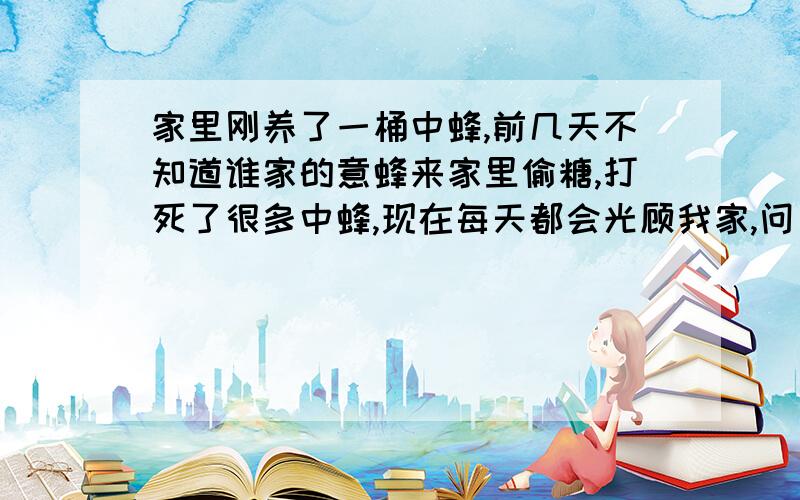 家里刚养了一桶中蜂,前几天不知道谁家的意蜂来家里偷糖,打死了很多中蜂,现在每天都会光顾我家,问了很多人都说没有办法了,想把蜂桶搬三楼去,