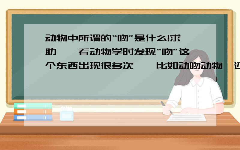 动物中所谓的“吻”是什么!求助……看动物学时发现“吻”这个东西出现很多次……比如动吻动物,还有涡虫的吻之类……这到底是个啥器官部位?有什么作用?最好能有图说明……注意不是接