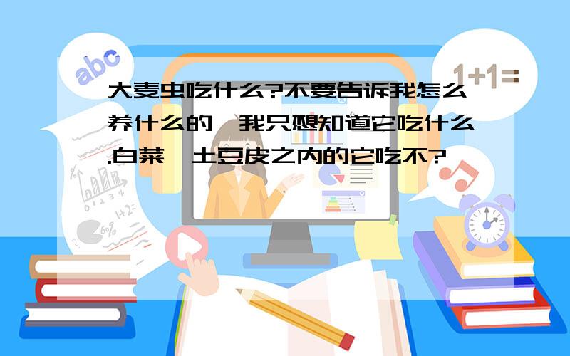 大麦虫吃什么?不要告诉我怎么养什么的,我只想知道它吃什么.白菜,土豆皮之内的它吃不?