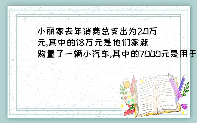 小丽家去年消费总支出为20万元,其中的18万元是他们家新购置了一辆小汽车,其中的7000元是用于食物消费的.小丽计算了一下他们家的事物消费支出占消费总支出的3.5％,说他们家绝对富有,你认