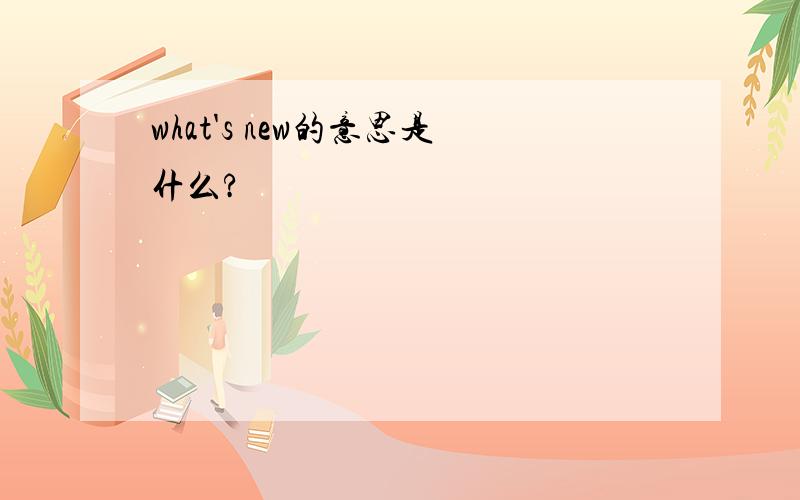 what's new的意思是什么?