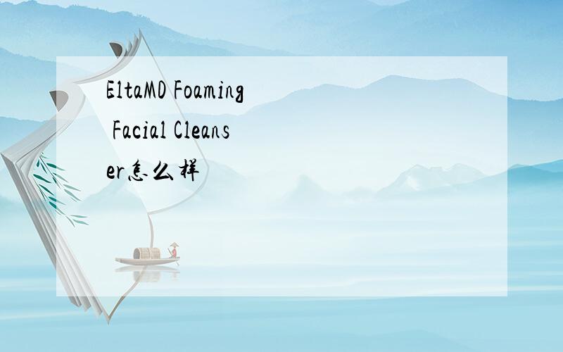 EltaMD Foaming Facial Cleanser怎么样