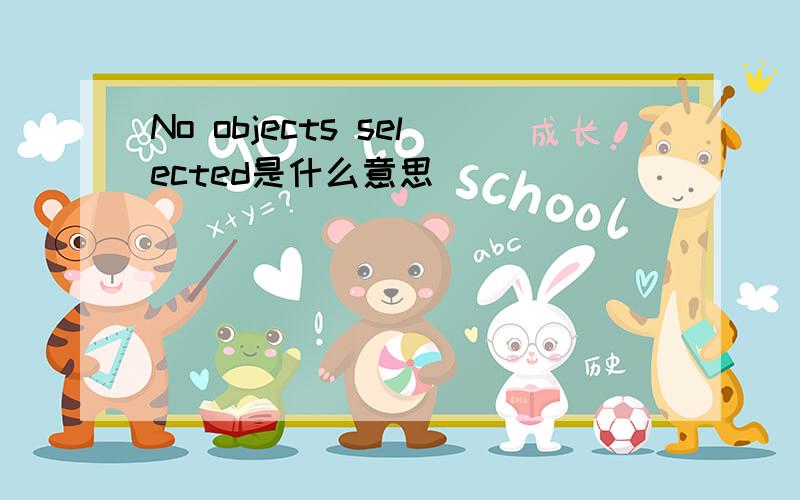 No objects selected是什么意思