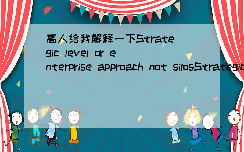 高人给我解释一下Strategic level or enterprise approach not silosStrategic level or enterprise approach not silos怎么翻译啊·谢谢了···