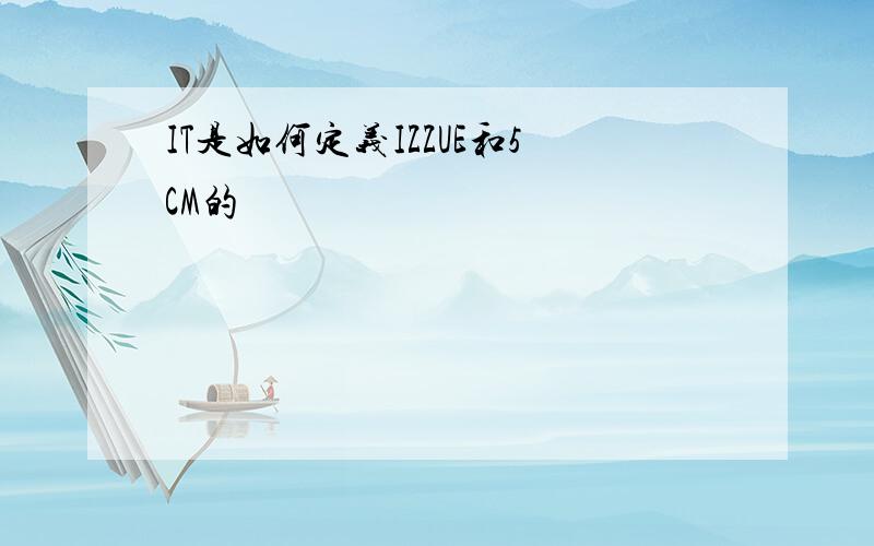 IT是如何定义IZZUE和5CM的