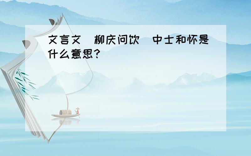 文言文(柳庆问饮)中士和怀是什么意思?