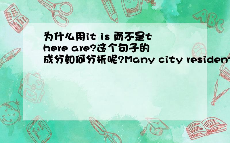 为什么用it is 而不是there are?这个句子的成分如何分析呢?Many city residents complain that it is so few buses in their ciy that they have to spend much more time waiting for a bus